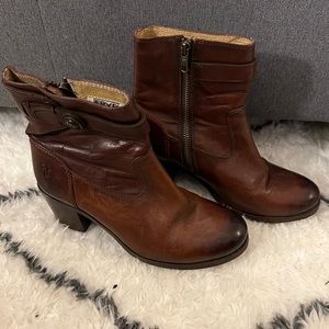Frye Brown Leather Ankle Boots